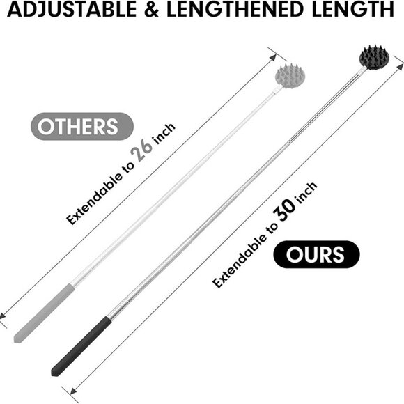 NEW Telescoping Back Scratcher with 3Pcs Detachable Scratching Heads, - Picture 4 of 8